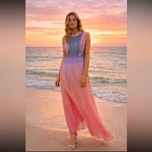 🌟SUPER RARE🌟 Anthropologie NWT Geisha Designs Savita Maxi Dress Size 6.